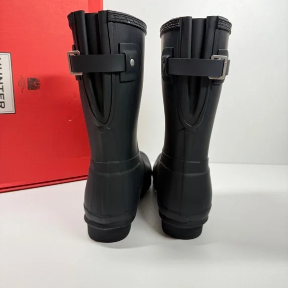 NIB •Hunter Women's Original Short Back Adjustable Navy Rain Boots Size: 10 - Picture 5 of 8